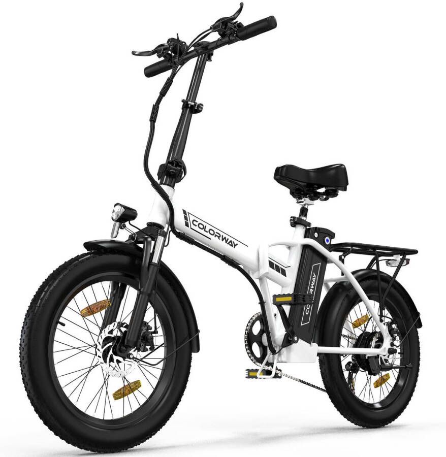 Colorway Elektrische Fiets 20*3Elektrische stadsfietsen Opvouwbaar 36V&12Ah 35-90KM-wit