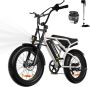 Colorway Elektrische Fiets BK6G Trendy 20*3.0 Inch Fat Tire City Commuter EBike met Afneembare 36V 12Ah Lithium Batterij Opvouwbaar Mountain E-Bike met 250W Motor IP54 Waterdicht - Thumbnail 1
