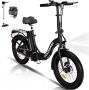 Colorway Elektrische Fiets BK6G Trendy 20*3.0 Inch Fat Tire City Commuter EBike met Afneembare 36V 12Ah Lithium Batterij Opvouwbaar Mountain E-Bike met 250W Motor IP54 Waterdicht - Thumbnail 1