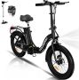 Colorway Elektrische Fiets BK6G Trendy 20*3.0 Inch Fat Tire City Commuter EBike met Afneembare 36V 12Ah Lithium Batterij Opvouwbaar Mountain E-Bike met 250W Motor IP54 Waterdicht - Thumbnail 2