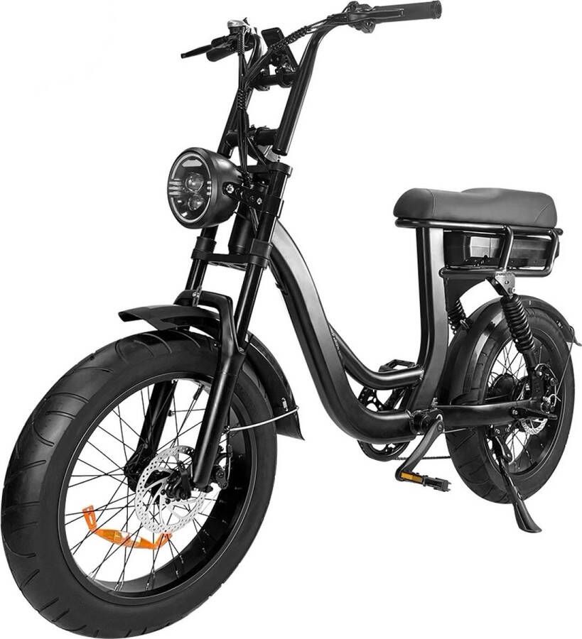 Comfort Inz EB8 Fatbike E Bike Elektrische Fiets 250W 17.5 Ah Hydraulische Rem -Inc. Alarm en kettingslot Zwart