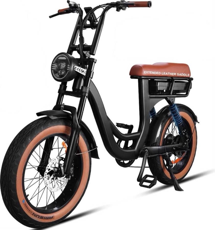 Comfort Inz EB8 Fatbike E Bike Elektrische Fiets 250W 17.5 Ah Hydraulische Rem -Inc. Alarm en kettingslot Bruin