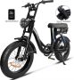 Comfort Inz EB8 Fatbike E Bike Elektrische Fiets 250W 17.5 Ah Hydraulische Rem -Inc. Alarm en kettingslot Zwart - Thumbnail 2