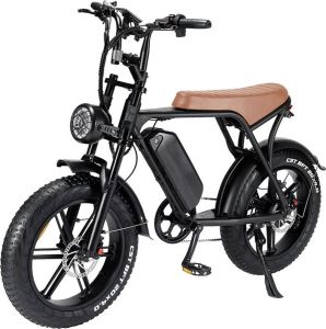 Comfort Inz V8 5.0- Fatbike Elektrische Fiets E Bike Hydraulische Rem Model 15 Ah Accu 250W Bruin Zadel