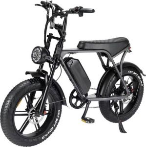 Comfort Inz V8 5.0- Fatbike Elektrische Fiets E Bike Hydraulische Rem Model 15 Ah Accu 250W Donker Grijs