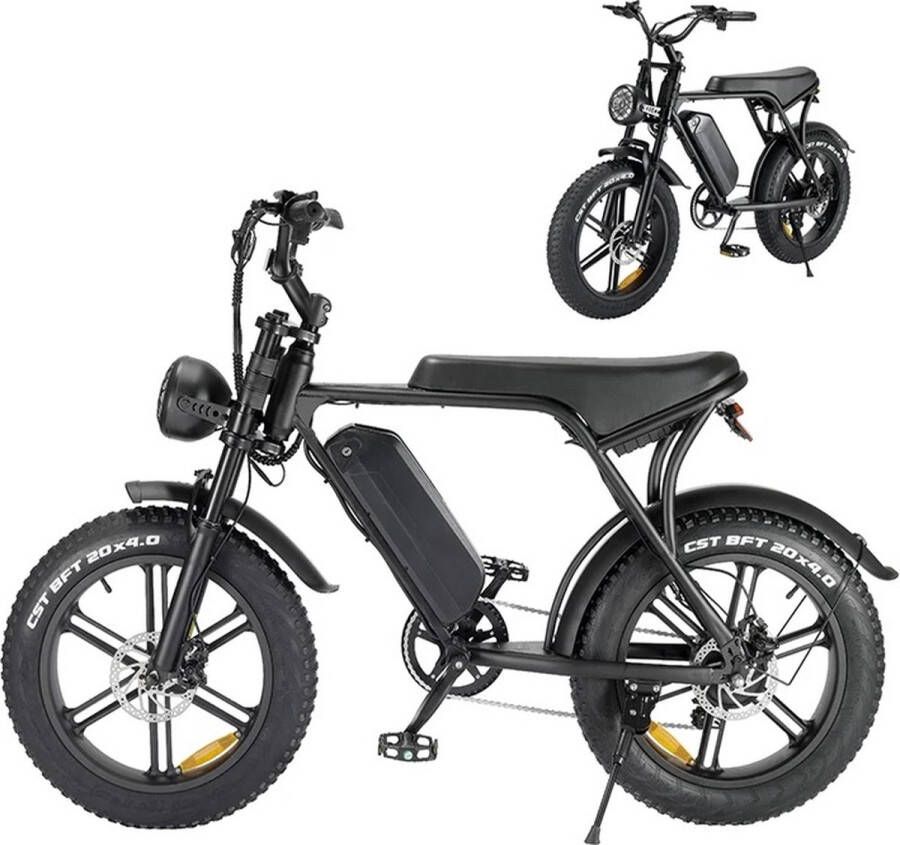 Comfort Inz V8 5.0 Fatbike Elektrische Fiets E Bike Scooter Heren Dames 15 Ah Accu 250W Zwart