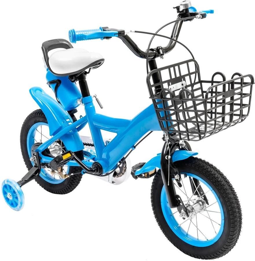 Corenia Kinderfiets Kinderfietsen sfiets sfiets 12 Fiets voor Beginners Fiets met Assist Wielen Carbon Staal – Binnen en Buiten Gebruik