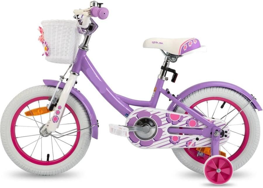 Corenia Kinderfiets Kinderfietsen Meisjesfiets 12” Beginnersfiets Fiets Met Hulpwielen Koolstofstaal Binnen En Buiten Te Gebruiken Paars