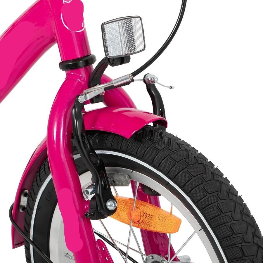 Corenia Kinderfiets Loopfiets Kleuterfiets met Zijwielen Inclusief Bel & Achterrek Leuke Fiets voor en van 2-7 Jaar 16inch Metaal Paars