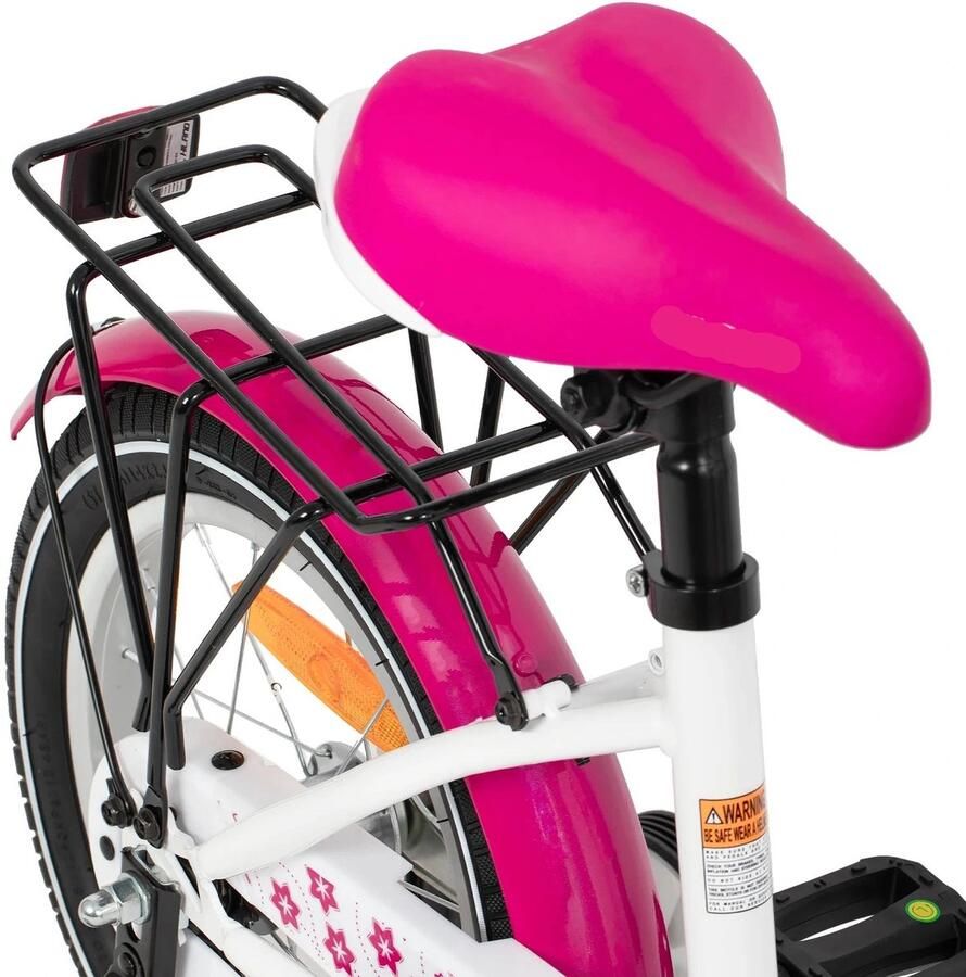 Corenia Kinderfiets Loopfiets Kleuterfiets met Zijwielen Inclusief Bel & Achterrek Leuke Fiets voor en van 2-7 Jaar 16inch Metaal Roze - Foto 2