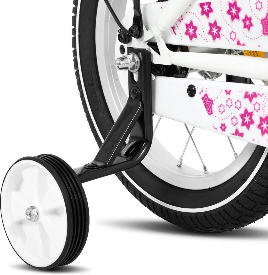 Corenia Kinderfiets Loopfiets Kleuterfiets met Zijwielen Inclusief Bel & Achterrek Leuke Fiets voor en van 2-7 Jaar 16inch Metaal Roze - Foto 3