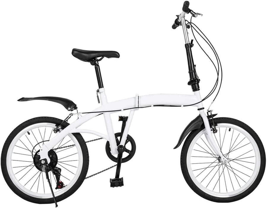 Corenia Opvouwbare Fiets – Vouwfiets – Compacte Fiets – Kinderfiets – Verstelbaar Zadel – Zes Versnellingen – Stevig Frame
