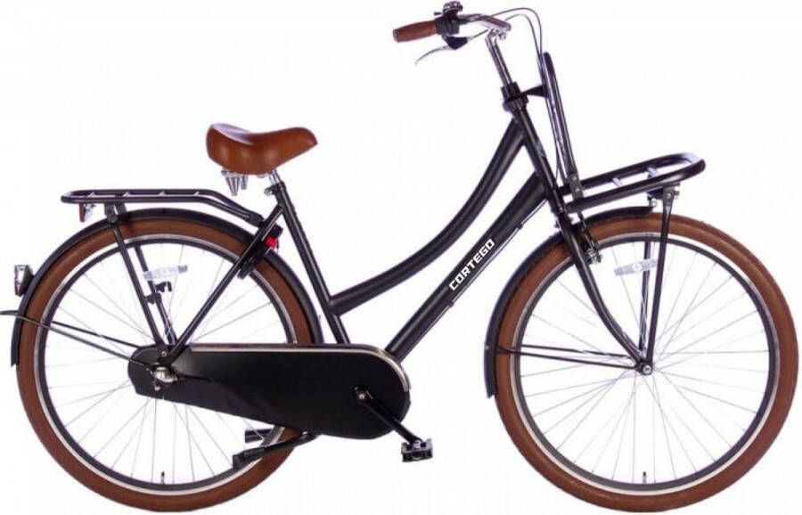 Cortego Cargo Plus N3 Transportfiets Mat-Zwart 3 Versnellingen Damesfiets Stadsfiets