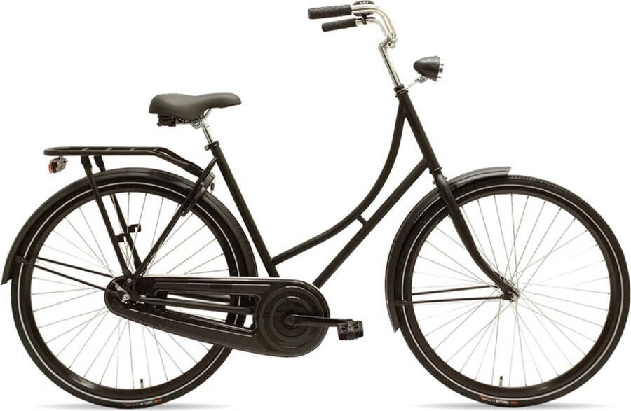 Cortego Omafiets Deluxe Mat-zwart 28 Inch Damesfiets Stadsfiets 57 cm