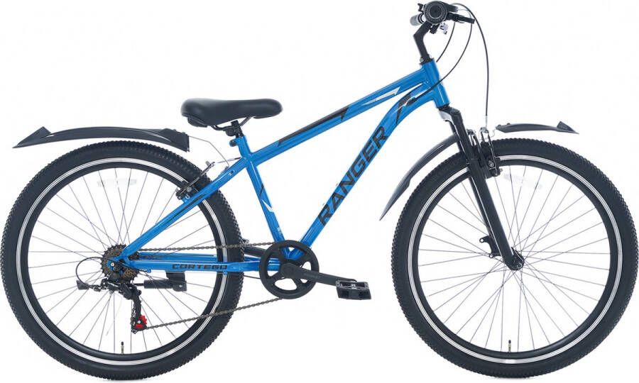 Cortego Ranger Jongensfiets 24 inch Blauw 7 Versnellingen Kinderfiets Mountainbike inclusief spatborden