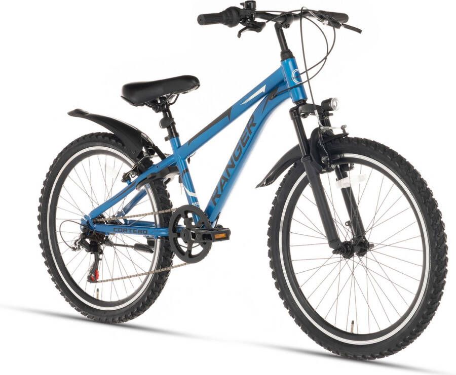 Cortego Ranger Jongensfiets 24 inch Blauw 7 Versnellingen Kinderfiets Mountainbike inclusief spatborden