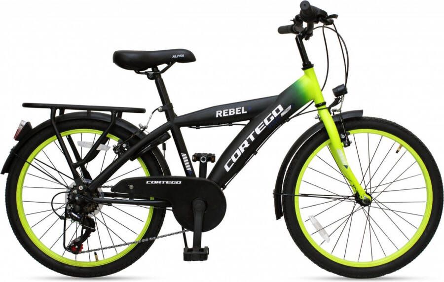 Cortego Rebel Jongensfiets 22 inch Lime 7 Versnellingen Kinderfiets 6 tot 8 Jaar