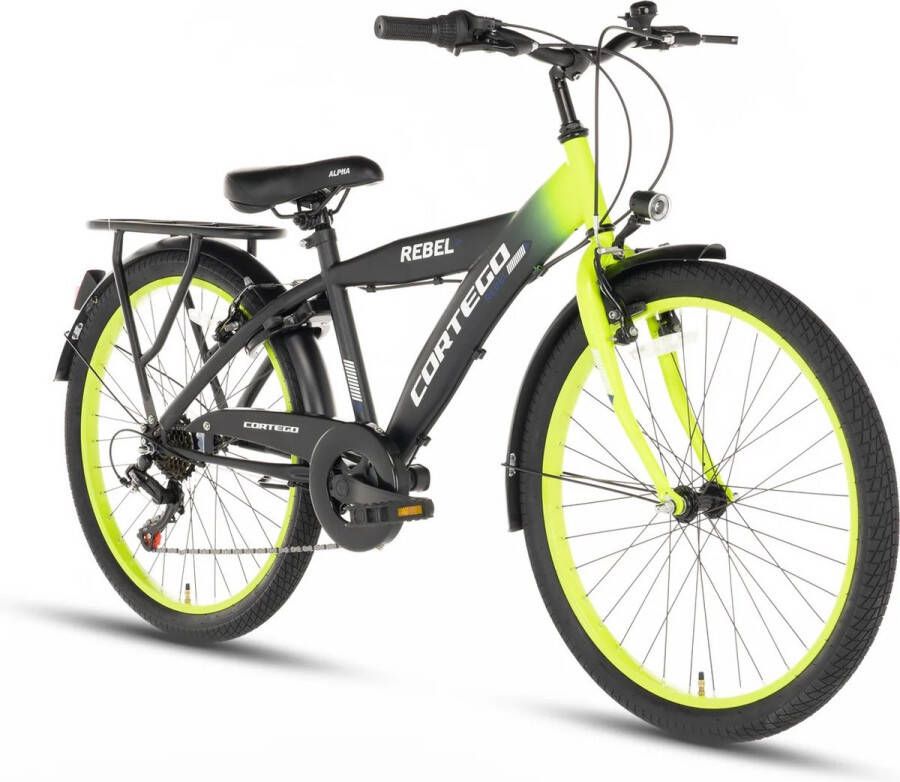 Cortego Rebel Jongensfiets 22 inch Lime 7 Versnellingen Kinderfiets 6 tot 8 Jaar