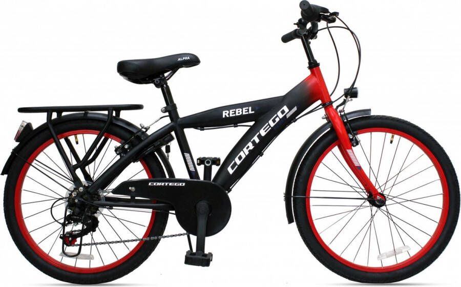 Cortego Rebel Jongensfiets 22 inch Rood 7 Versnellingen Kinderfiets 6 tot 8 Jaar