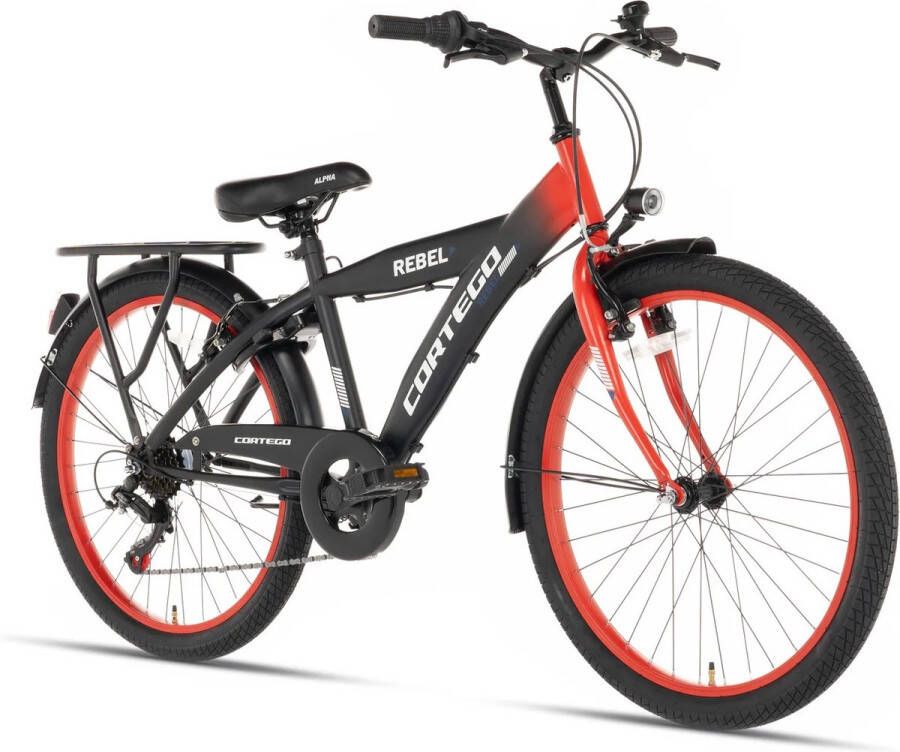 Cortego Rebel Jongensfiets 22 inch Rood 7 Versnellingen Kinderfiets 6 tot 8 Jaar