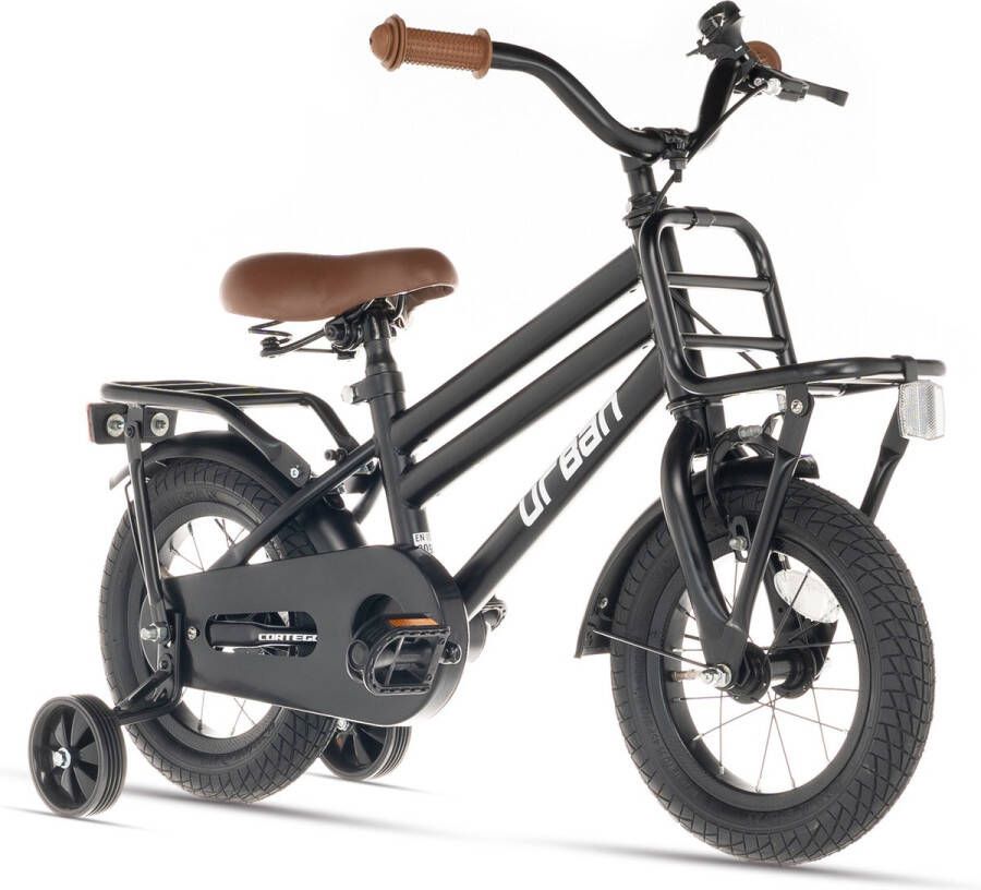 Cortego Urban Jongensfiets Mat-Zwart 14 inch Kinderfiets 3 4 & 5 jaar