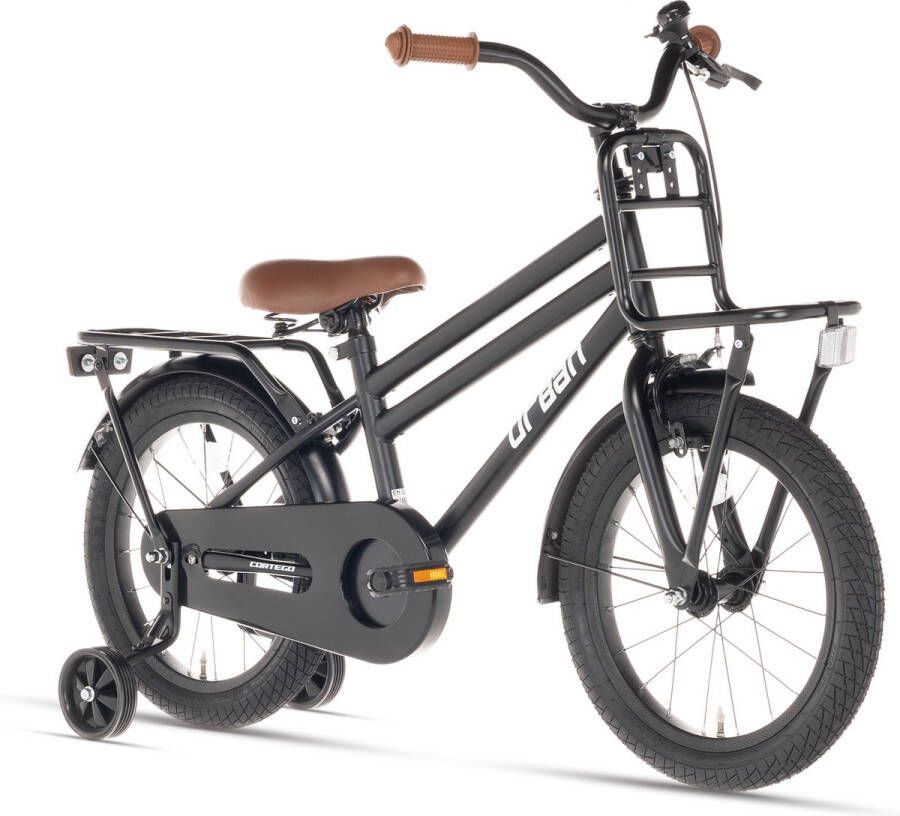 Cortego Urban Jongensfiets Mat Zwart 16 inch