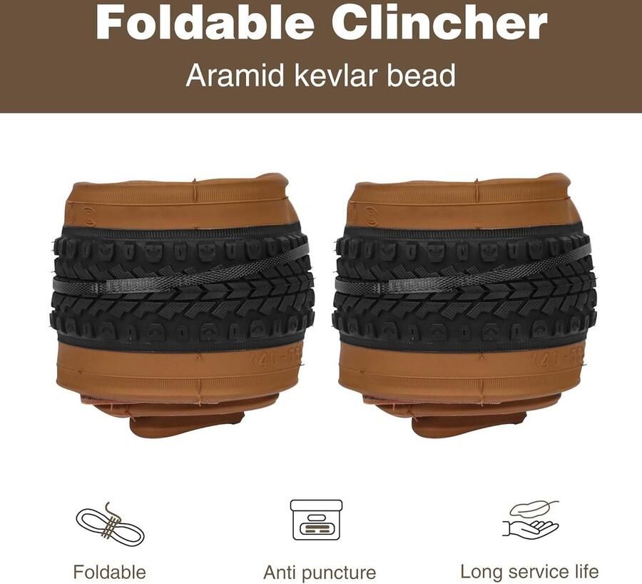 Cosensi 2 Fietsbanden 26 inch 1 5 breed + 2 Binnenbanden AV35 mm + 2 Bandenlichters MTB Gravelbike Straatfiets Vouwfiets Strandfiets