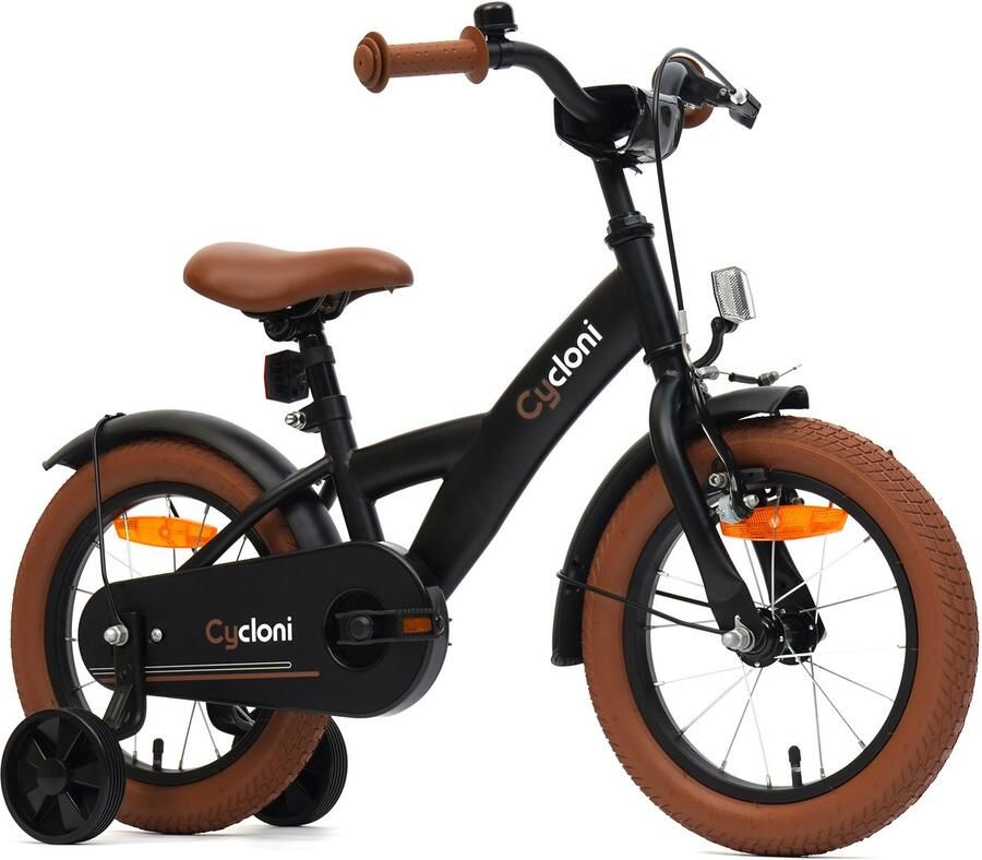 Cycloni Kinderfiets 14 inch Jongensfiets Zwart Met Zijwieltjes Kinderfiets 3 4 & 5 jaar