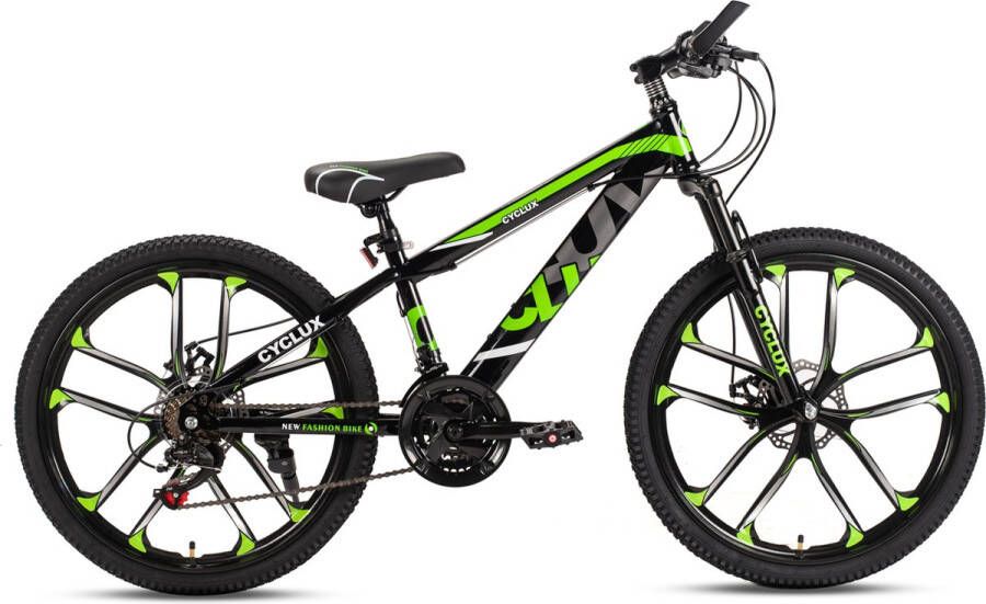 Cyclux Jongensfiets Mtb 24 Inch 21 Speed Shimano Groen