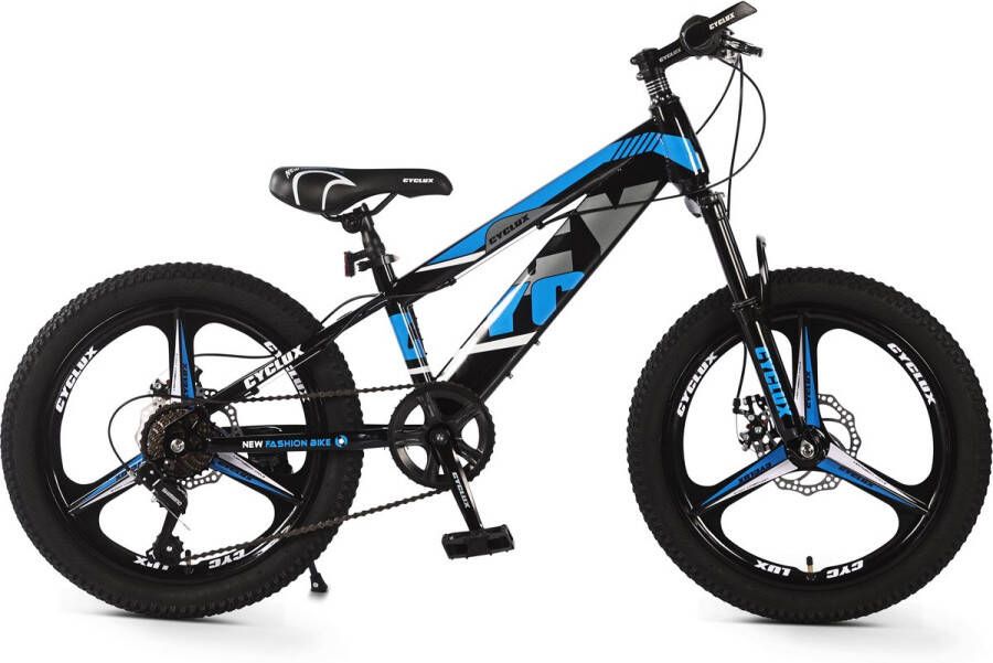 Cyclux New Fashion Bike Jongensfiets Mtb 20 Inch 7 Speed Shimano Blauw