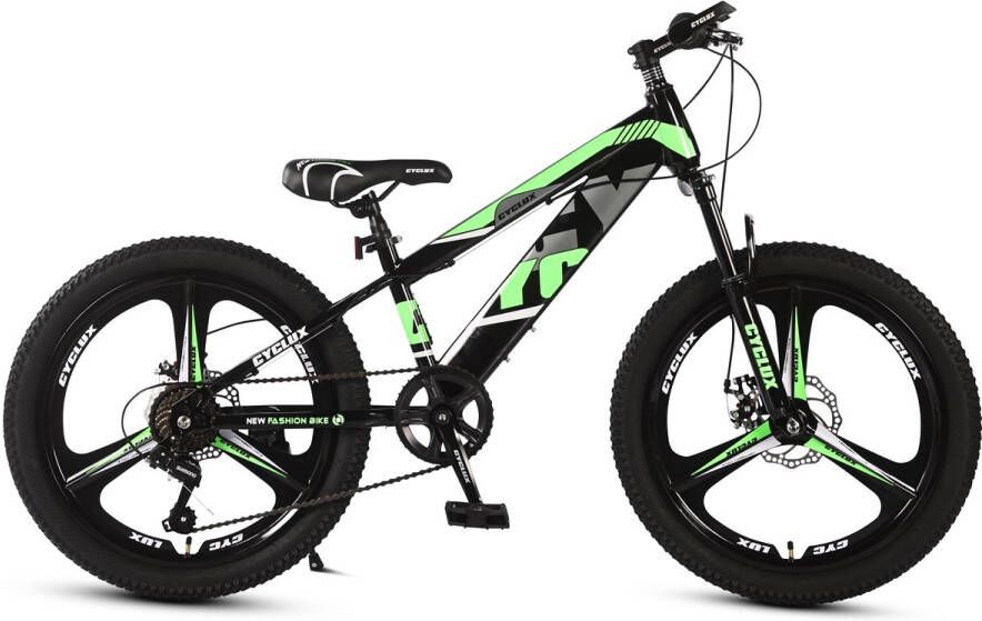 Cyclux New Fashion Bike Jongensfiets Mtb 20 Inch 7 Speed Shimano Groen
