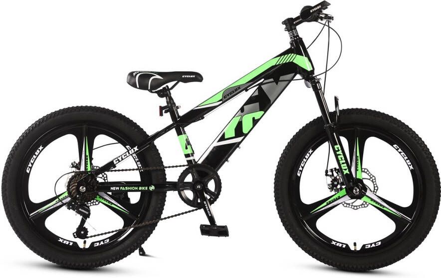 Cyclux New Fashion Bike Jongensfiets Mtb 22 Inch 7 Speed Shimano Groen