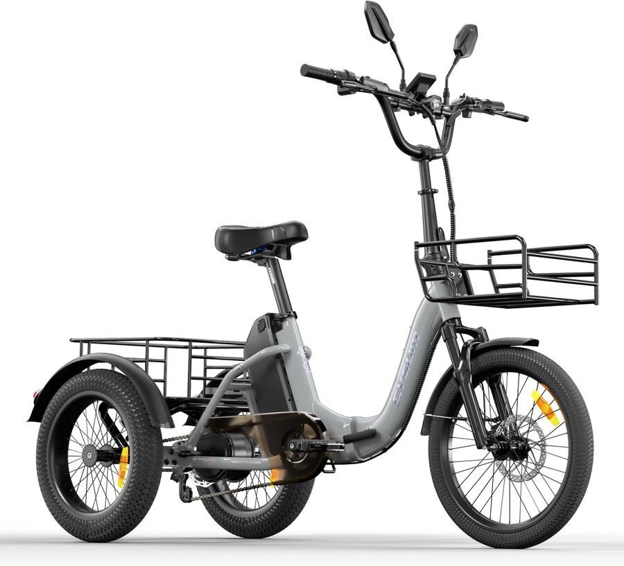 Cysum AG1 Pro Elektrische fiets 48V 20Ah Accu Max. snelheid 25 km u 100km actieradius grijs