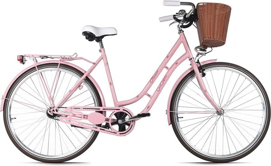Dacapo Damesfiets 28 Classic Premium Roze 1 Versnelling Framemaat 53 cm Met Mand