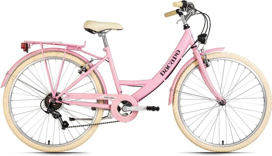 Dacapo Fiets damesfiets 26'' Toscana damesfiets vintage roze 6 versnellingen RH 41 cm 41 cm