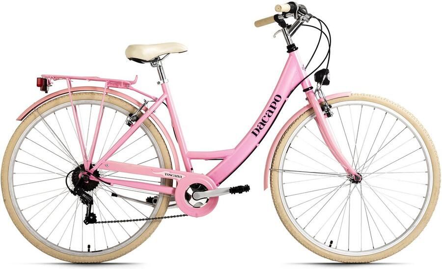 Dacapo Fiets damesfiets 28'' Toscana damesfiets vintage roze 6 versnellingen RH 48 cm 48 cm