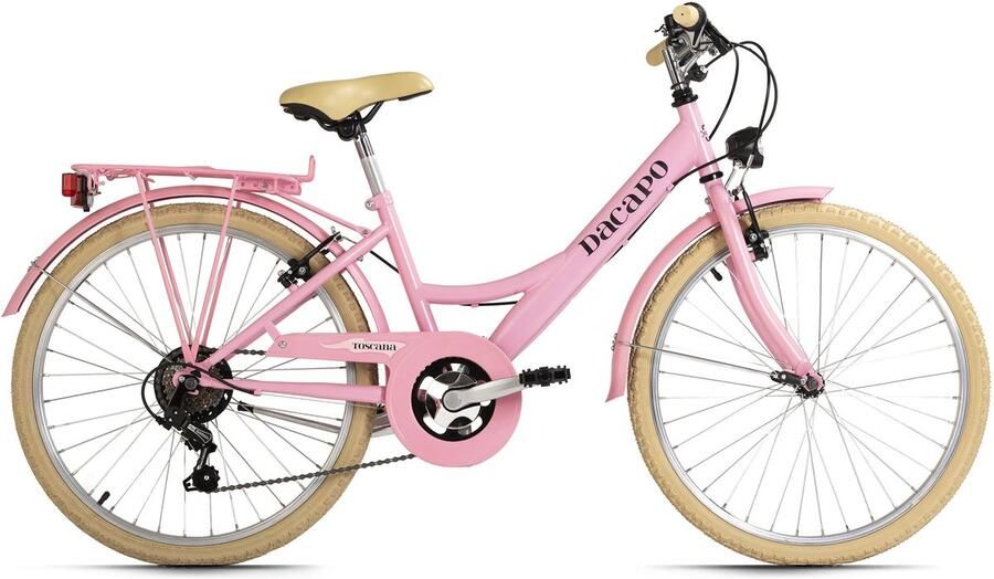 Dacapo Fiets kinderfiets 24'' Toscana vintage roze 6 versnellingen RH 41 cm 41 cm