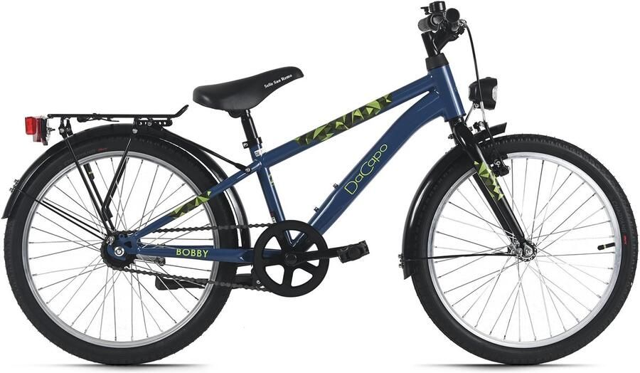 Dacapo kinderfiets 20 Bobby blauw 1 versnelling FH 27 cm met verlichting – vanaf 6 jaar