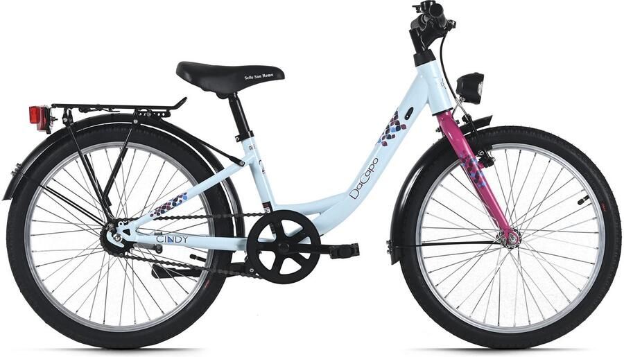 Dacapo kinderfiets 20 Cindy blauw 1 versnelling FH 27 cm met verlichting – vanaf 6 jaar - Foto 1