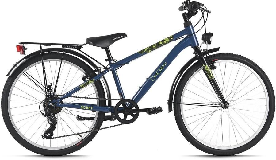 Dacapo kinderfiets 24 Bobby blauw 7 versnellingen framemaat 32 cm – vanaf 8 jaar
