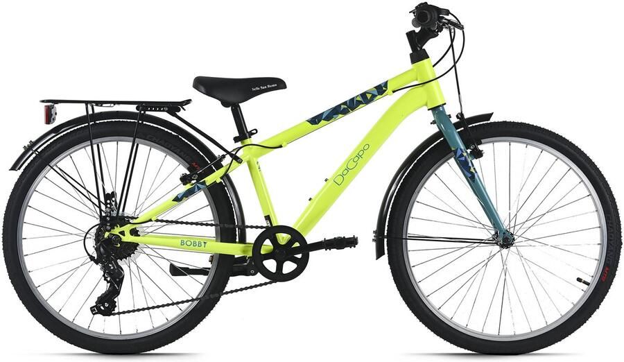 Dacapo kinderfiets 24 Bobby geel 7 versnellingen framemaat 32 cm – vanaf 8 jaar