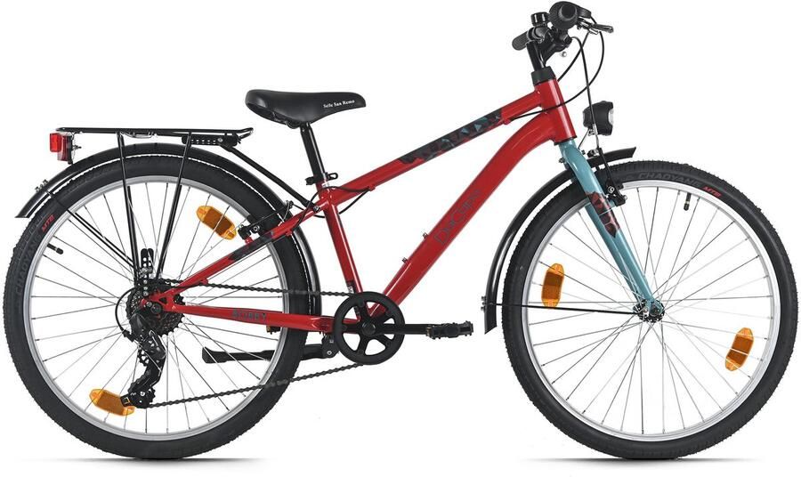 Dacapo kinderfiets 24 Bobby rood 7 versnellingen framemaat 32 cm – vanaf 8 jaar