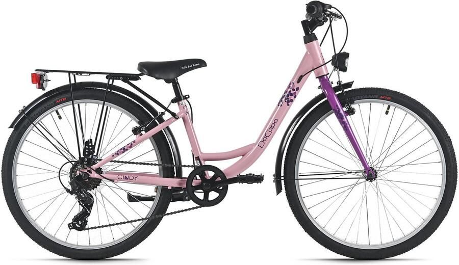 Dacapo kinderfiets 24 Cindy roze 7 versnellingen FH 32 cm – vanaf 8 jaar