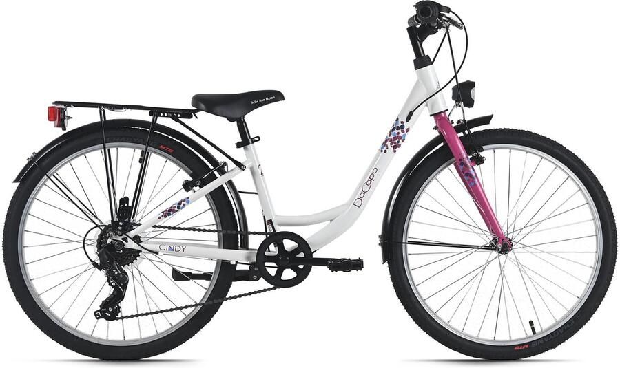 Dacapo kinderfiets 24 Cindy wit 7 versnellingen FH 32 cm – vanaf 8 jaar