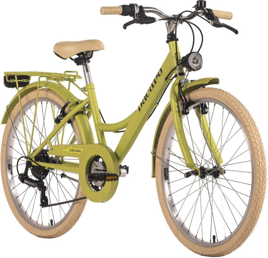 Dacapo kinderfiets 24'' Toscana groen framemaat 41 cm 6 versnellingen
