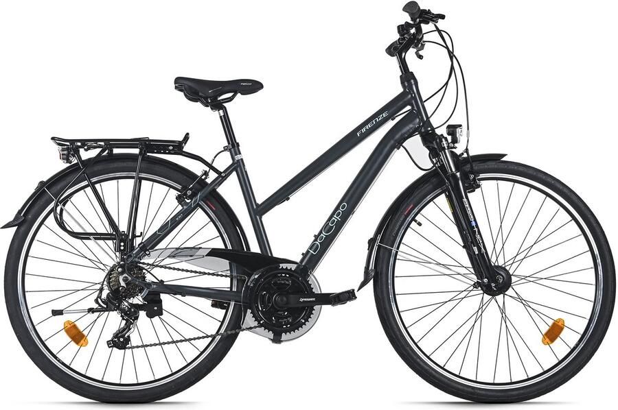 Dacapo Trekkingfiets Dames 28 Firenze 100 Antraciet 21 Versnellingen Framemaat 48 cm Met V-Brakes