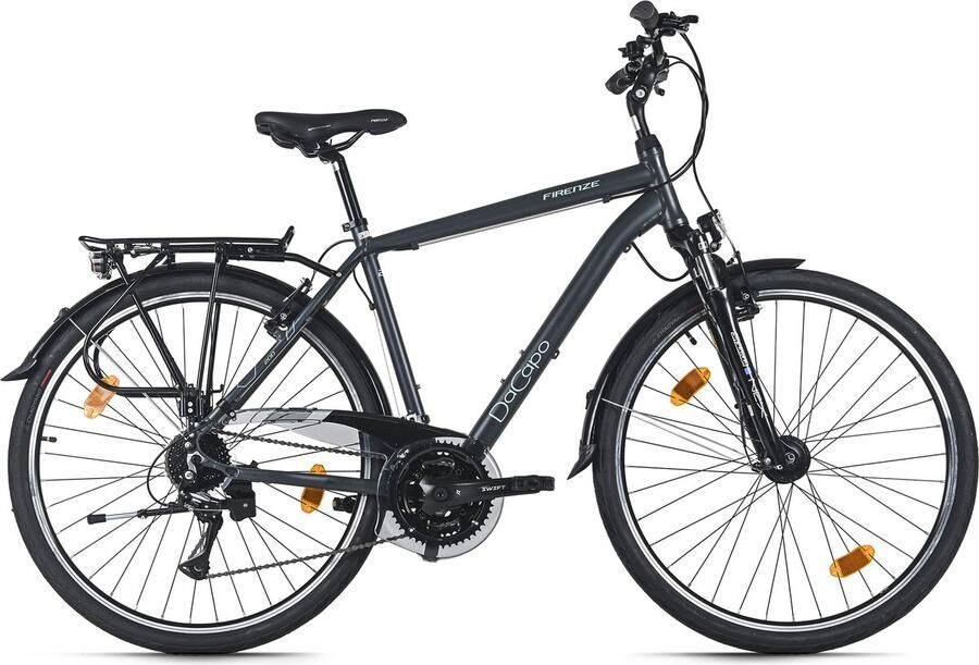 Dacapo Trekkingfiets Heren 28'' Firenze 200 Gris – 24 versnellingen RH 53 cm V-Brake