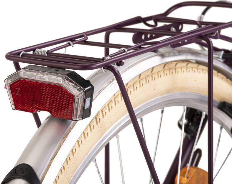 Dacapo Fiets damesfiets 28'' Casino 6 versnellingen RH 48 cm met mand lila 48 cm
