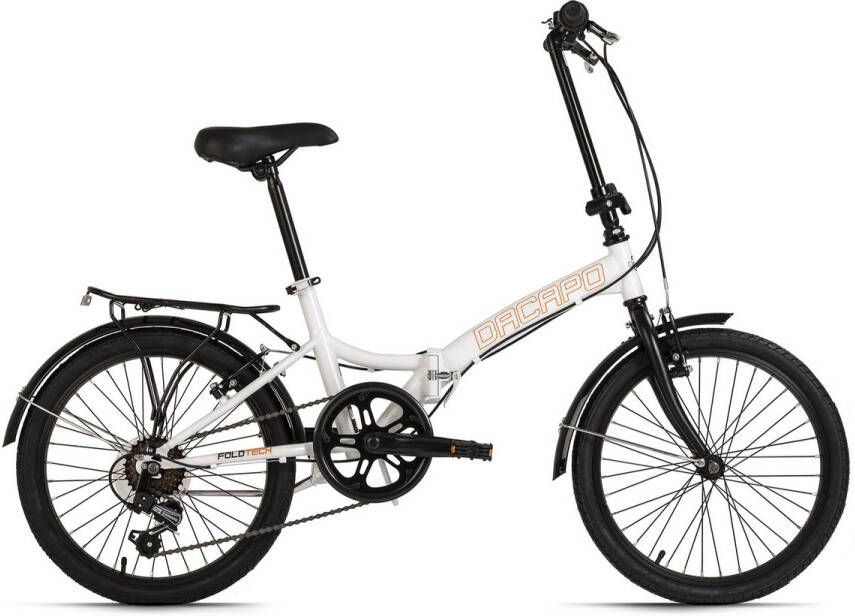 Dacapo Fiets vouwfiets 20'' Foldtech vouwfiets 6 versnellingen RH 32 cm wit 32 cm