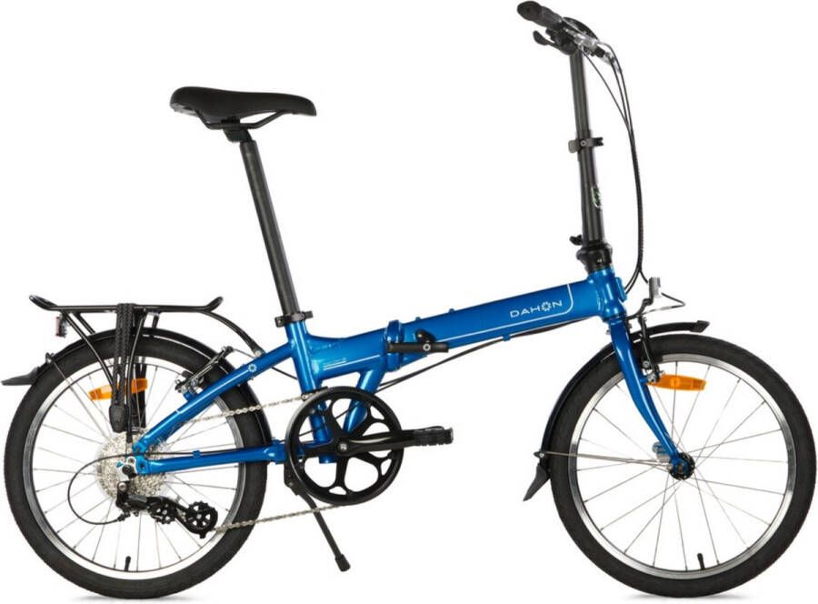 DAHON Mariner D8 Vouwfiets Lagoon Metallic Blauw 8-speed Shimano derailleur V brakes 20 inch wielen voldoet aan nieuwe vouwfietsregels van de NS